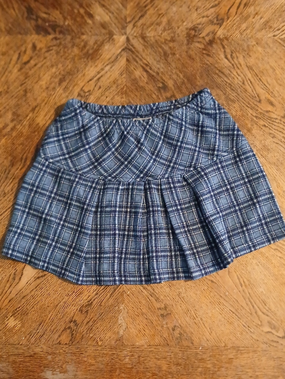 Blue Plaid Mini Skirt Womens